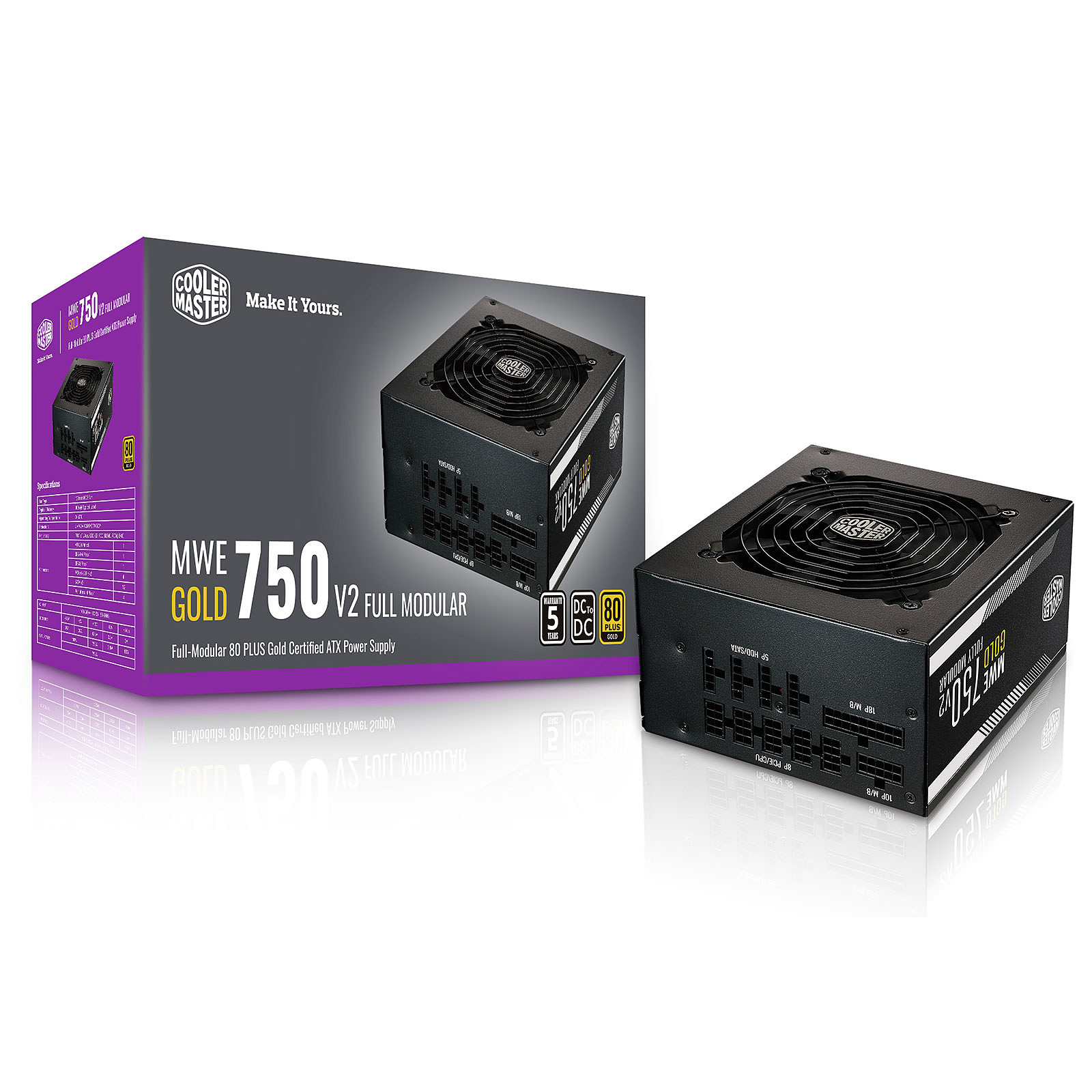 PSU COOLER MASTER MWE 750W 80+ GOLD FULL MODULAR